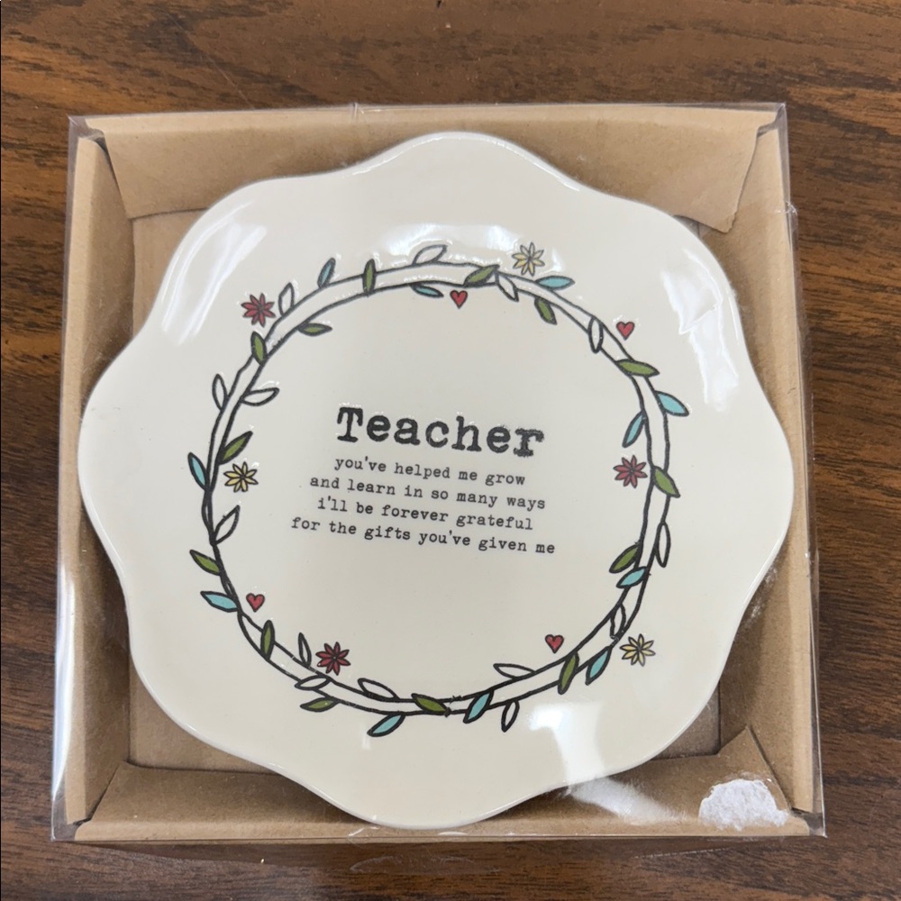 Charming Teacher Appreciation Plate with Floral Design